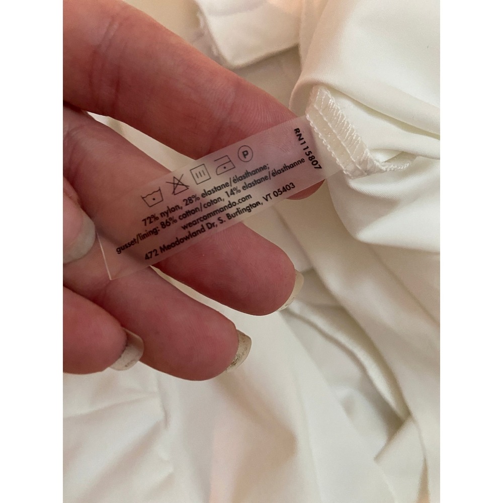 Commando Bodysuit L White Long Sleeve Button Down Luxury Microfiber Officecore - Picture 8 of 9